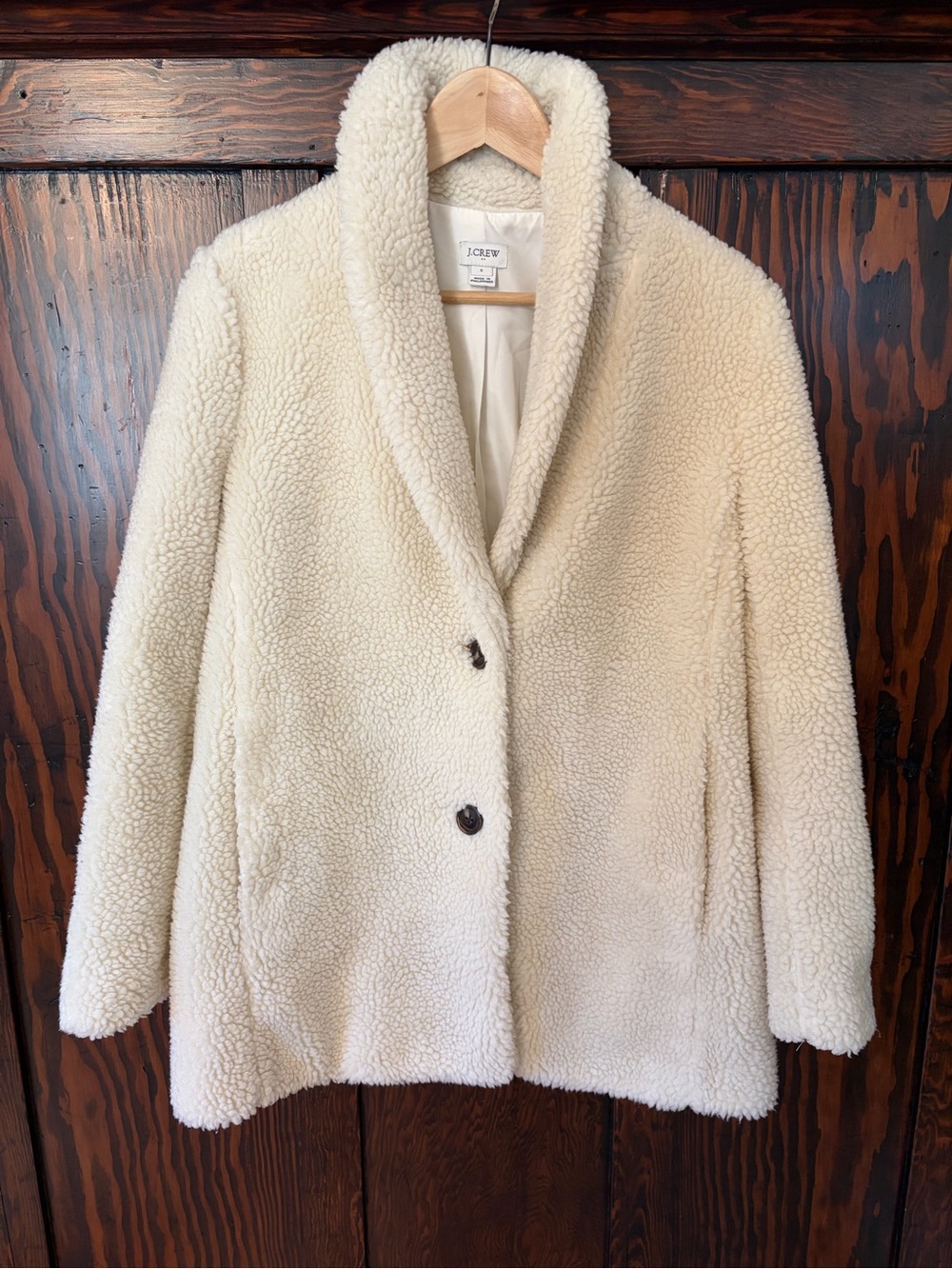 J. Crew Cream Teddy Sherpa Coat